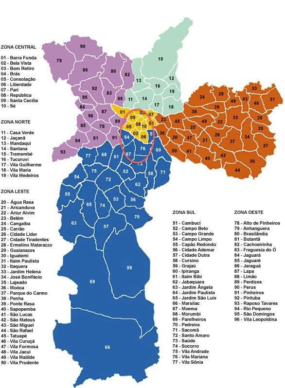 圣保罗市政地图