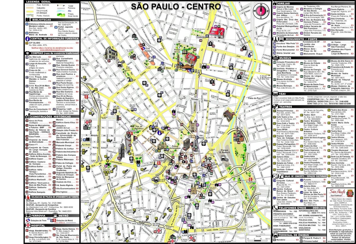 São Paulo旅游地图
