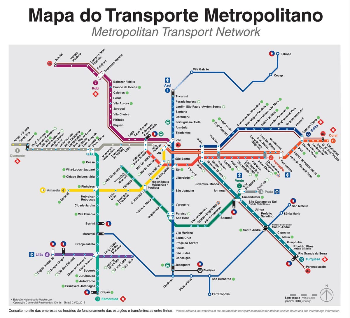 São Paulo运输地图