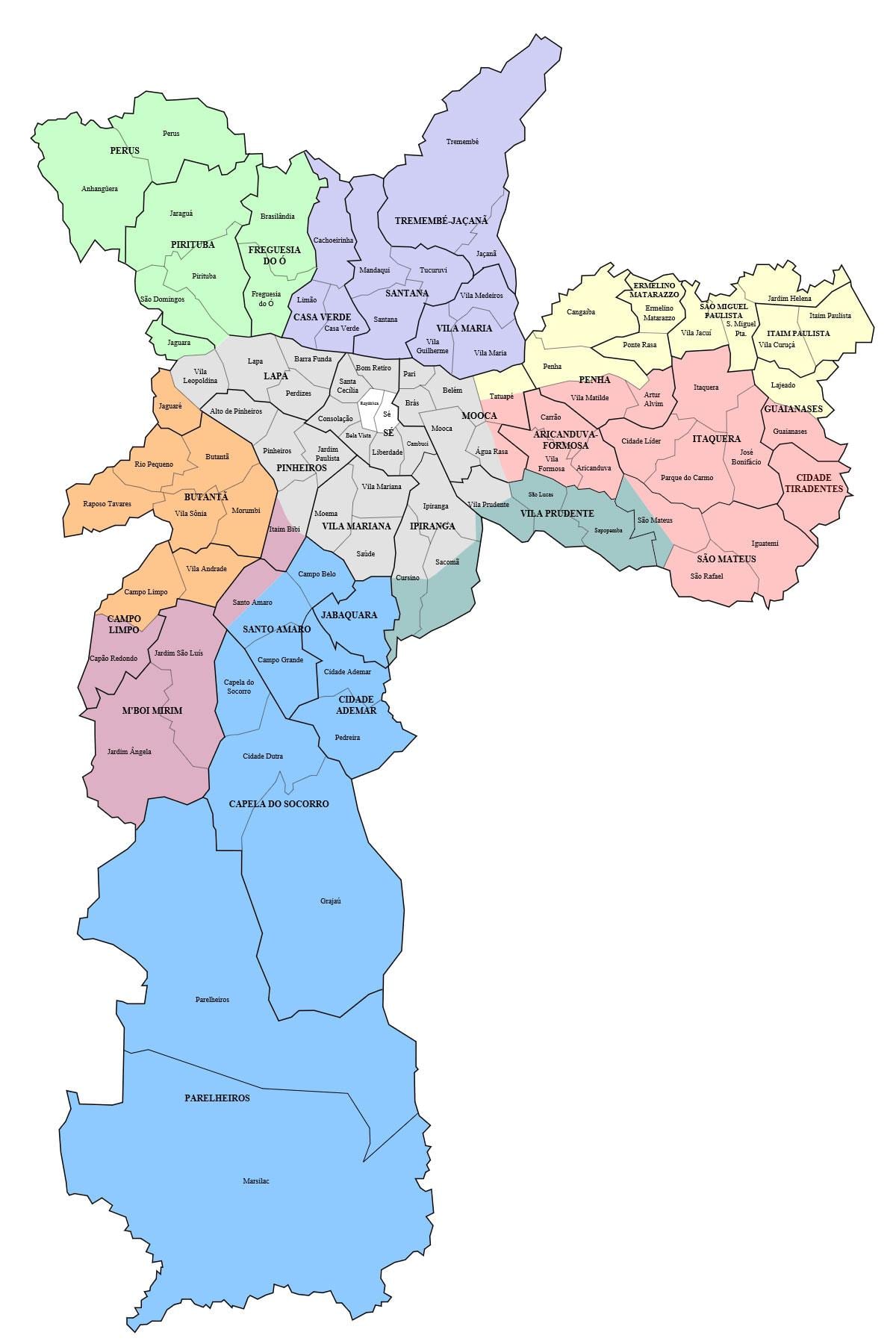 圣保罗郊区地图