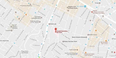 São Paulo医院的地图