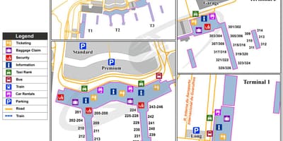圣保罗的格鲁机场终端的地图