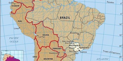 São Paulo地理位置的地图